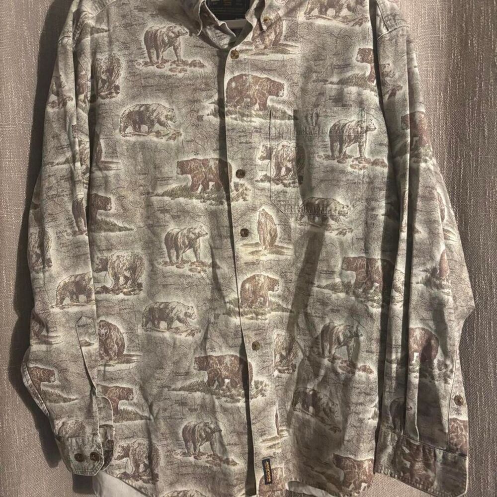 Woolrich Men's Brown and Green Shirt